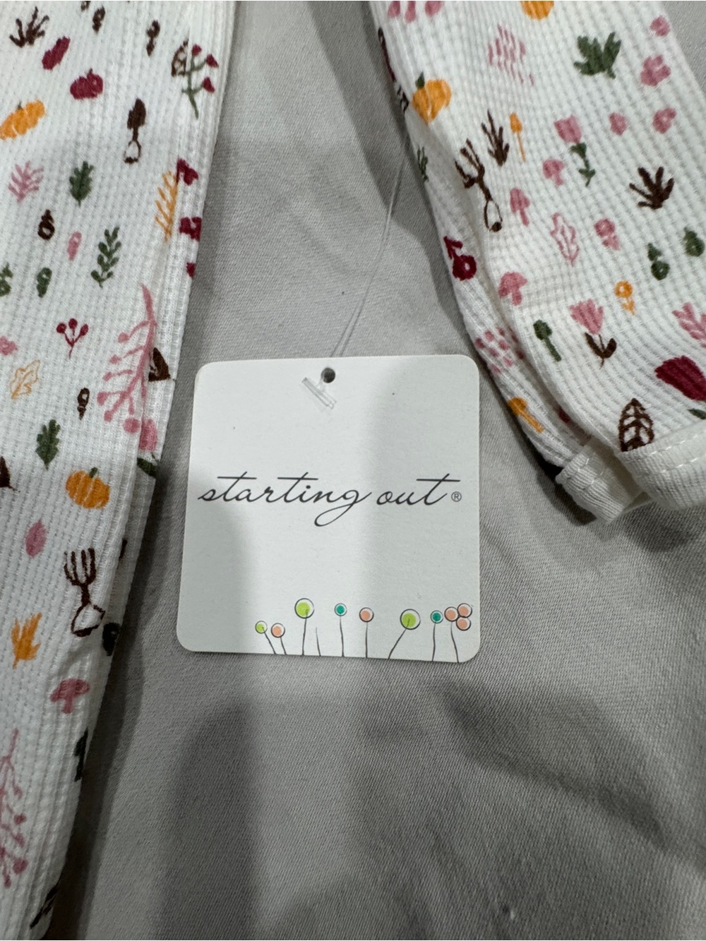 Starting Out White Floral Footed One-Piece with Multicolor Blooms - Picture 3 of 5